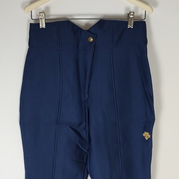 Vintage Descente Ski/Snow Pants High Waist Stirrups Navy Blue/Black Size 12 - Picture 4 of 11